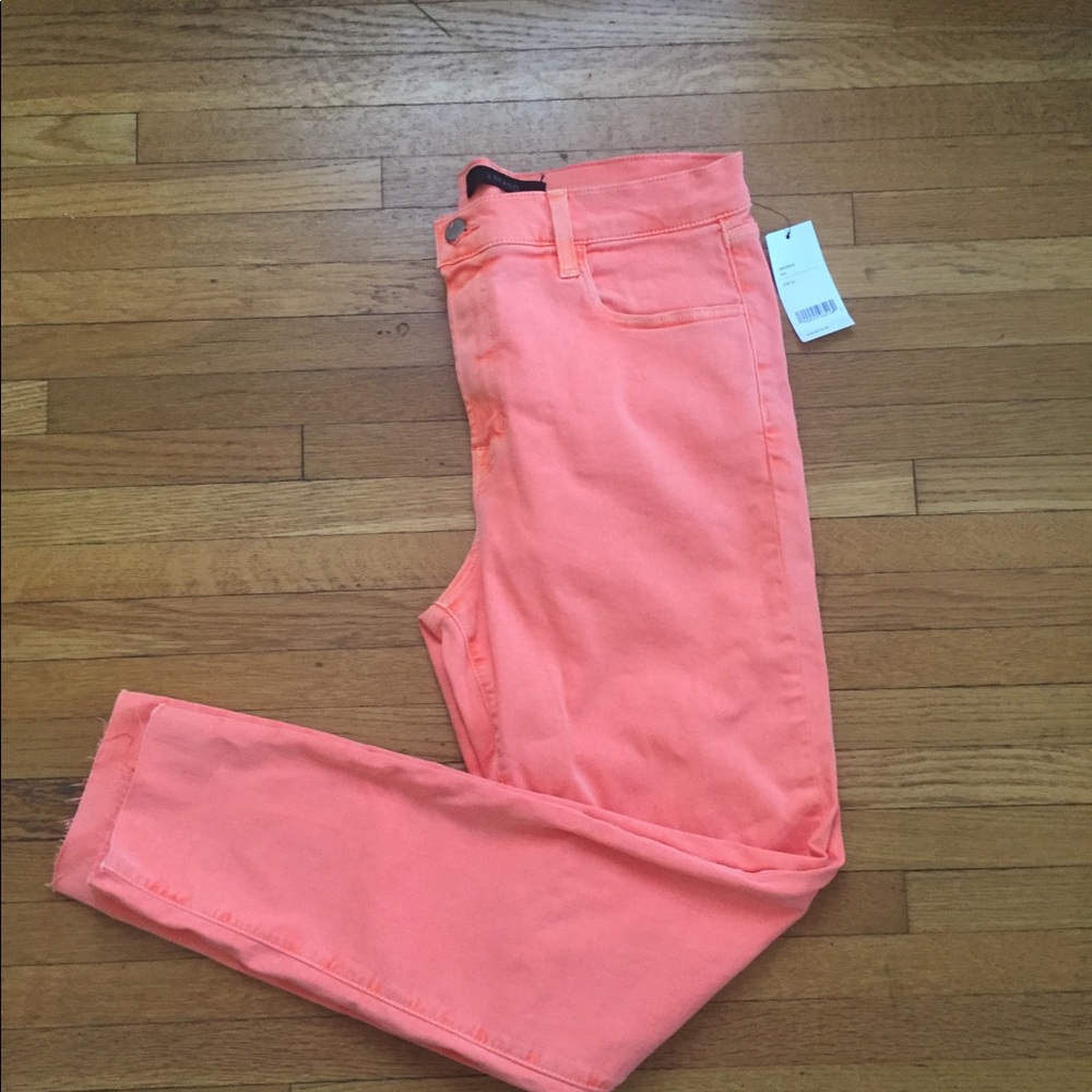 J Brand Alana High Rise Crop Skinny Peach Jeans 31